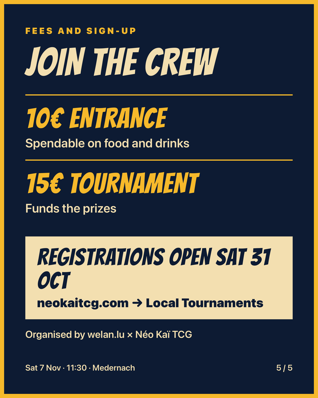 One Piece Card Game Tournament E-ticket 07/11/2026