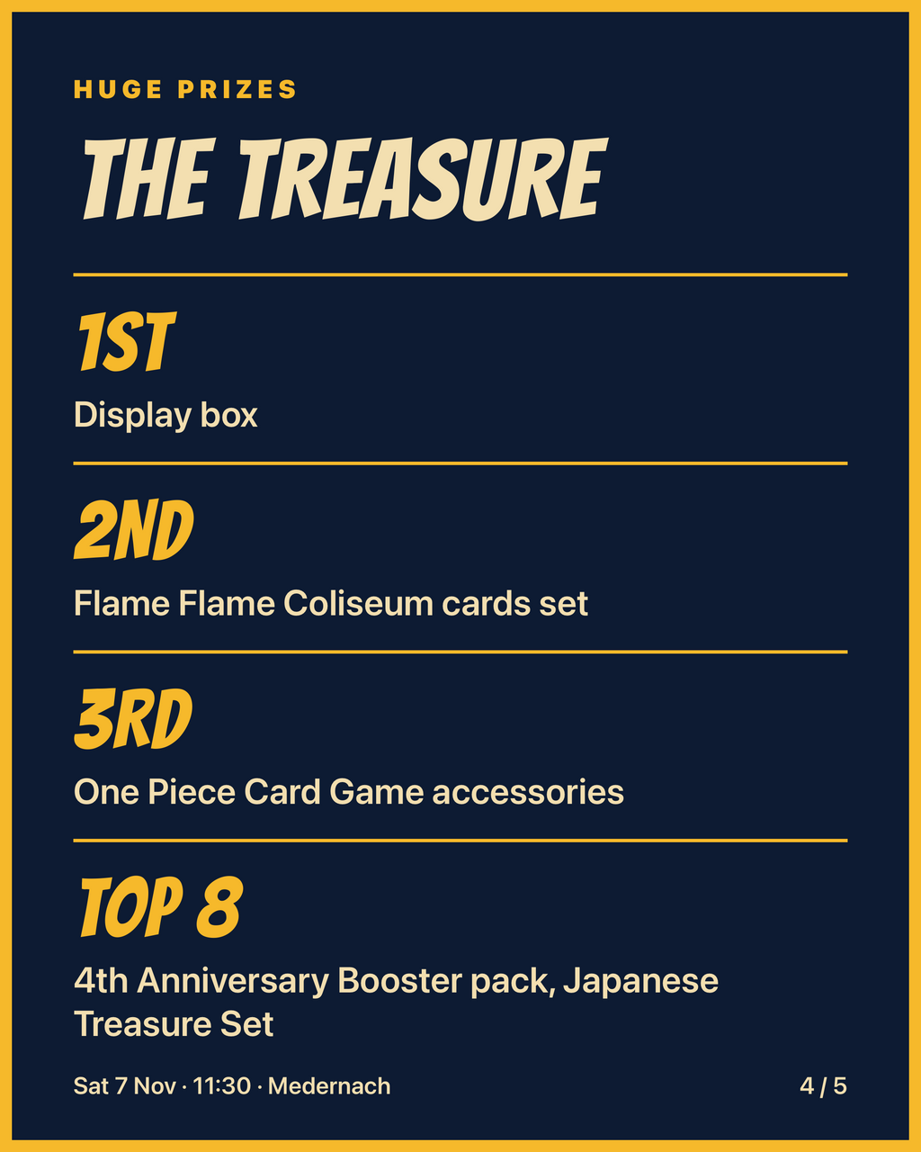 One Piece Card Game Tournament E-ticket 07/11/2026