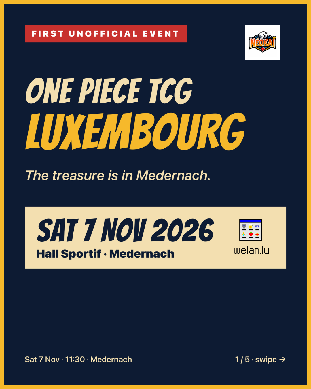 One Piece Card Game Tournament E-ticket 07/11/2026