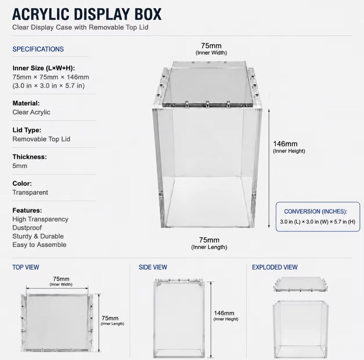 Acrylic Booster Box Display for One Piece Japanese box